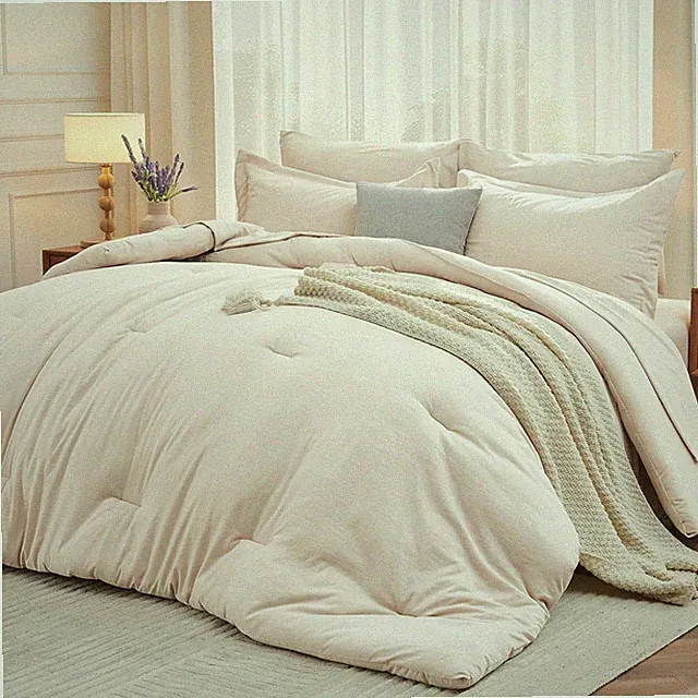 7 Pieces King Comforter Set, Soft Bed in a Bag King Size, All Season Bedding Set