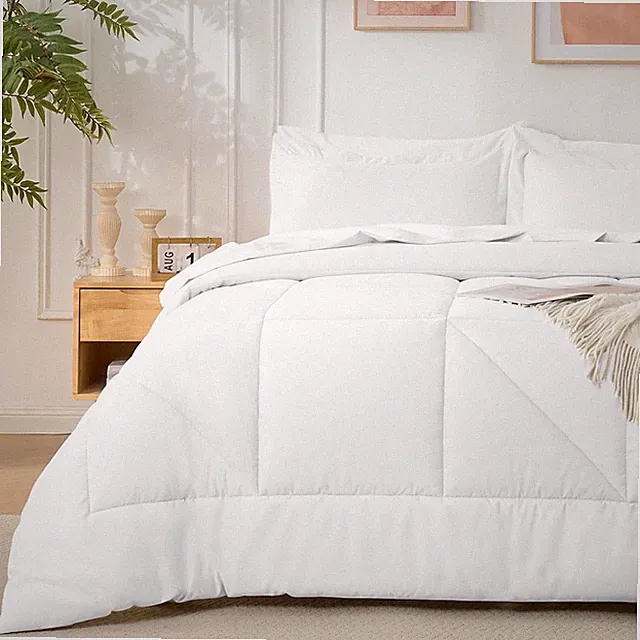 7 Pieces White Comforter Queen Set- Utral Soft Microfiber Bedding Set, Thick Duv