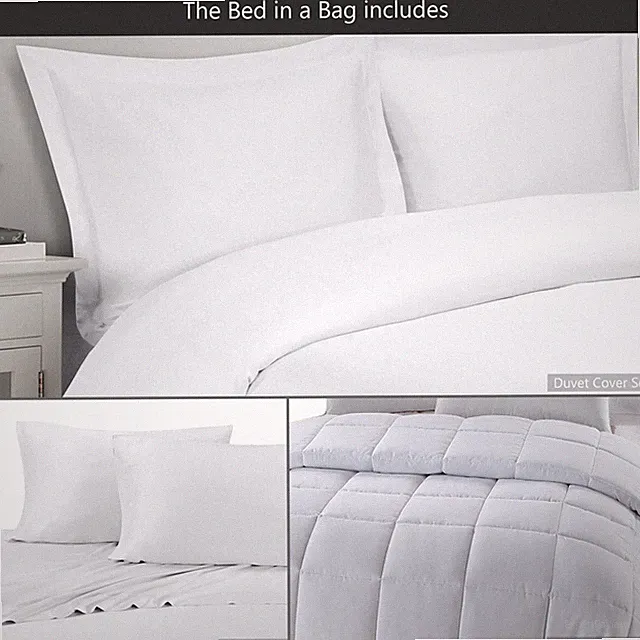 8PC Bamboo Bed in a Bag Set has a Duvet Cover Set with Comforter & Bamboo Sheet