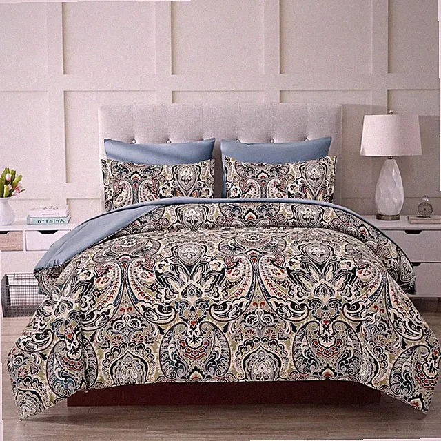 Boho Comforter Set Queen, 7 Pieces Bed in A Bag Comforter Boho Paisley Patter...
