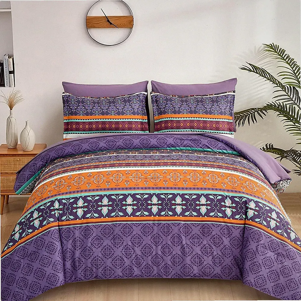 Boho Comforter Set Queen Size,7 Pieces Bohemian Comforter Bedding Set Bed in