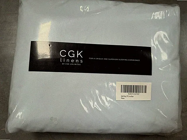 CGK SPLIT KING 7 piece sheet set, soft brushed microfiber, Ice Blue