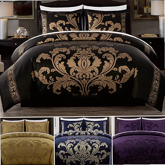 Chezmoi Collection 7-Piece Luxury Jacquard Floral Bed in a Bag Comforter Set