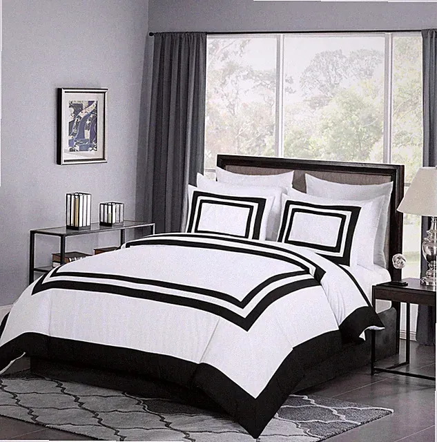 Chezmoi Collection 7-Piece Square Pattern Hotel Style Bed in a Bag Comforter Set