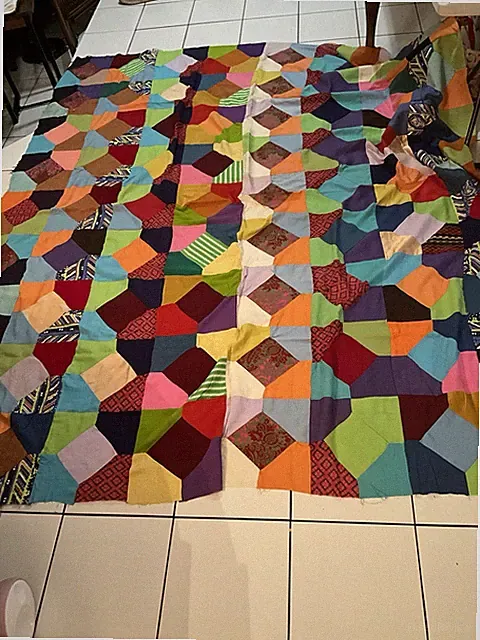 colorful geometric Patchwork Quilt XL 8' 5" (100 "- 254cm) X 7' 5" (89 "- 226cm)