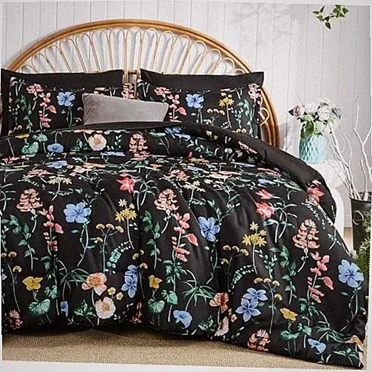 Floral Comforter Set Size,Pink Botanical Bedding Comforter Sets,7 Queen Black