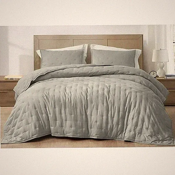 Gray king 3 piece Bedding Set Bamboo