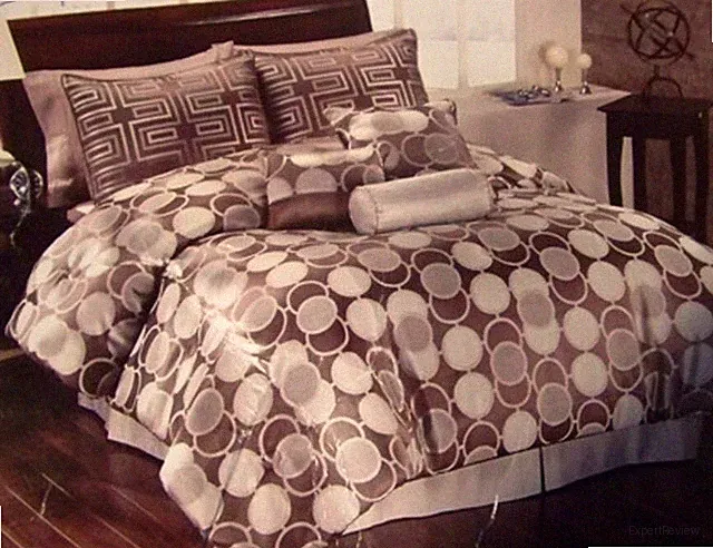 JACQUARD BED ENSEMBLE CYPRESS - QUEEN COMFORTER BEDSPREAD 7 PIECE SET NWT