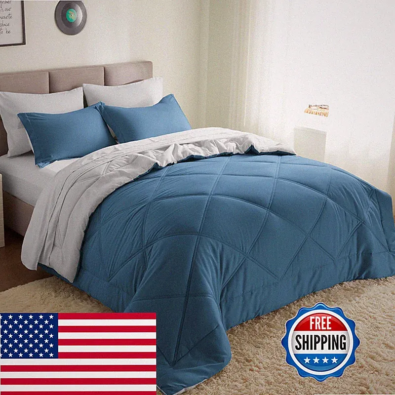 Joiedomi California King Comforter Set Sheets Blue 7 Pieces Bedding Set 1 Down