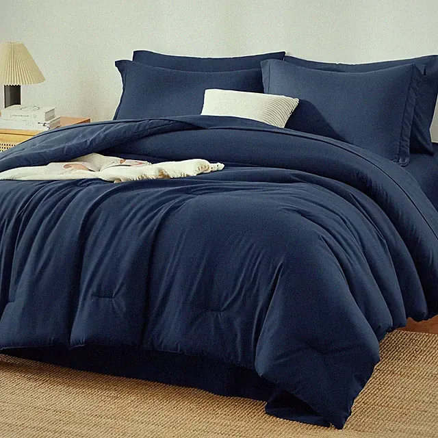 Oversized Queen Size Comforter Sets - 7 Pieces Bed in a Bag, Luxury Comforter Se
