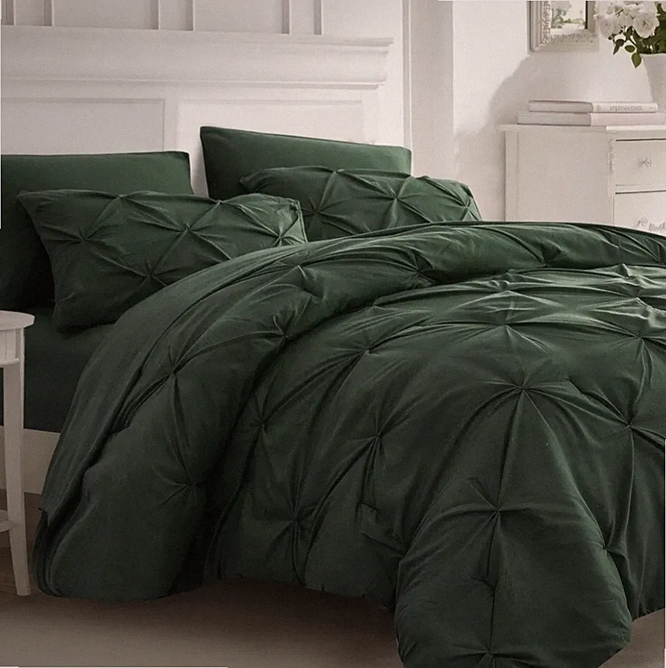 Pintuck Bedding Sets Green Comforter Bedding Sets 7 Pieces - Full Size