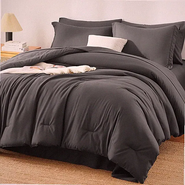 Queen Comforter Set 7 Pieces Bed in a Bag Queen Size, Luxury Comforter Set w...